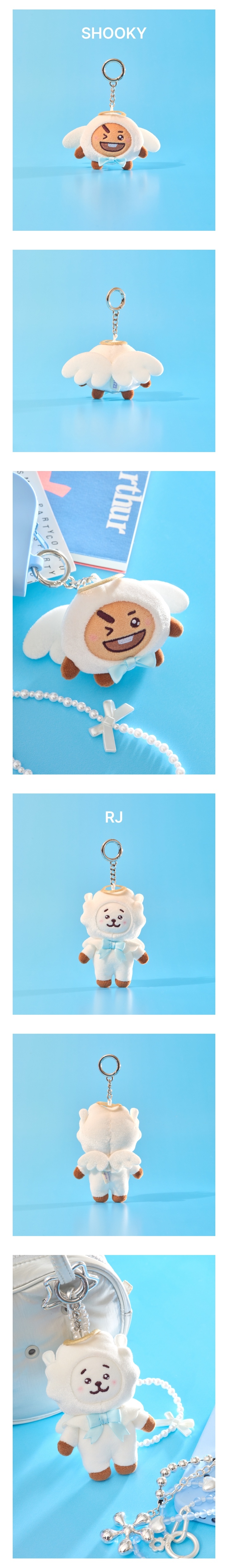 bt21 angel plush keyring angel & villain 3