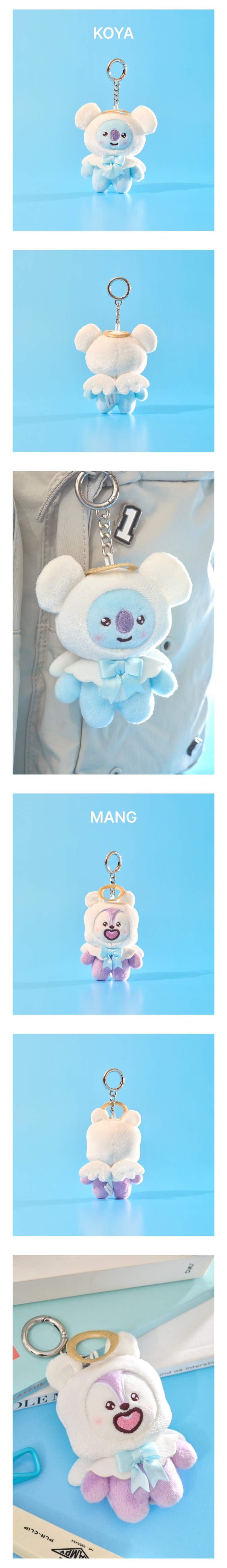 bt21 angel plush keyring angel & villain 4