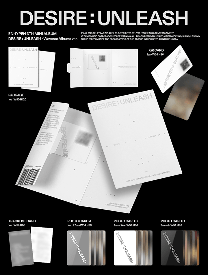 enhypen desire unleash weverse albums ver. 1 detail