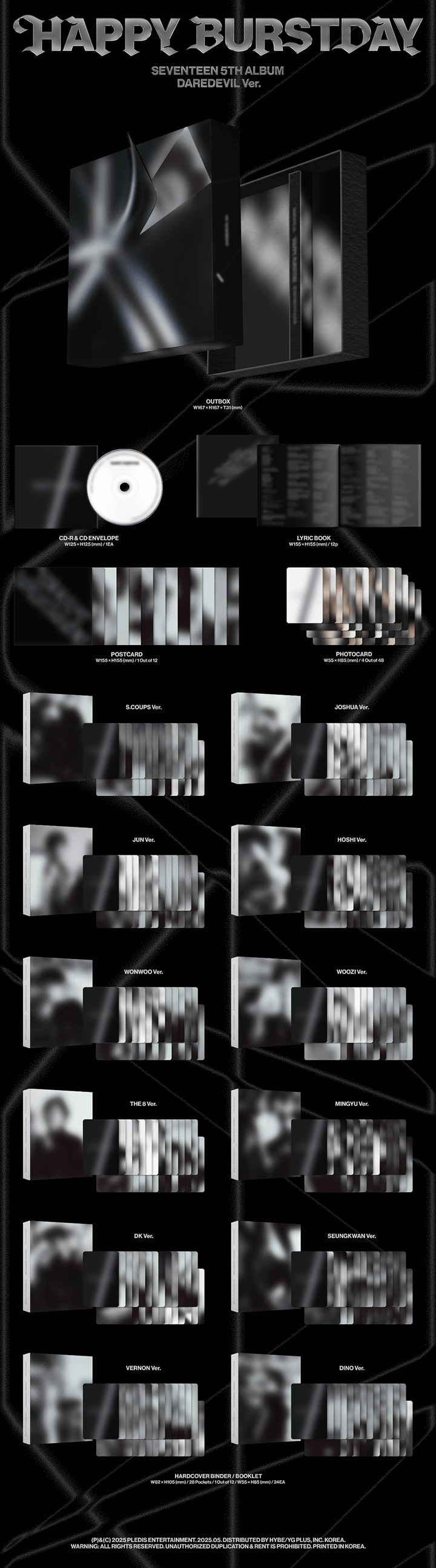 seventeen | 5th album ‘happy burstday’ daredevil ver. (random)
